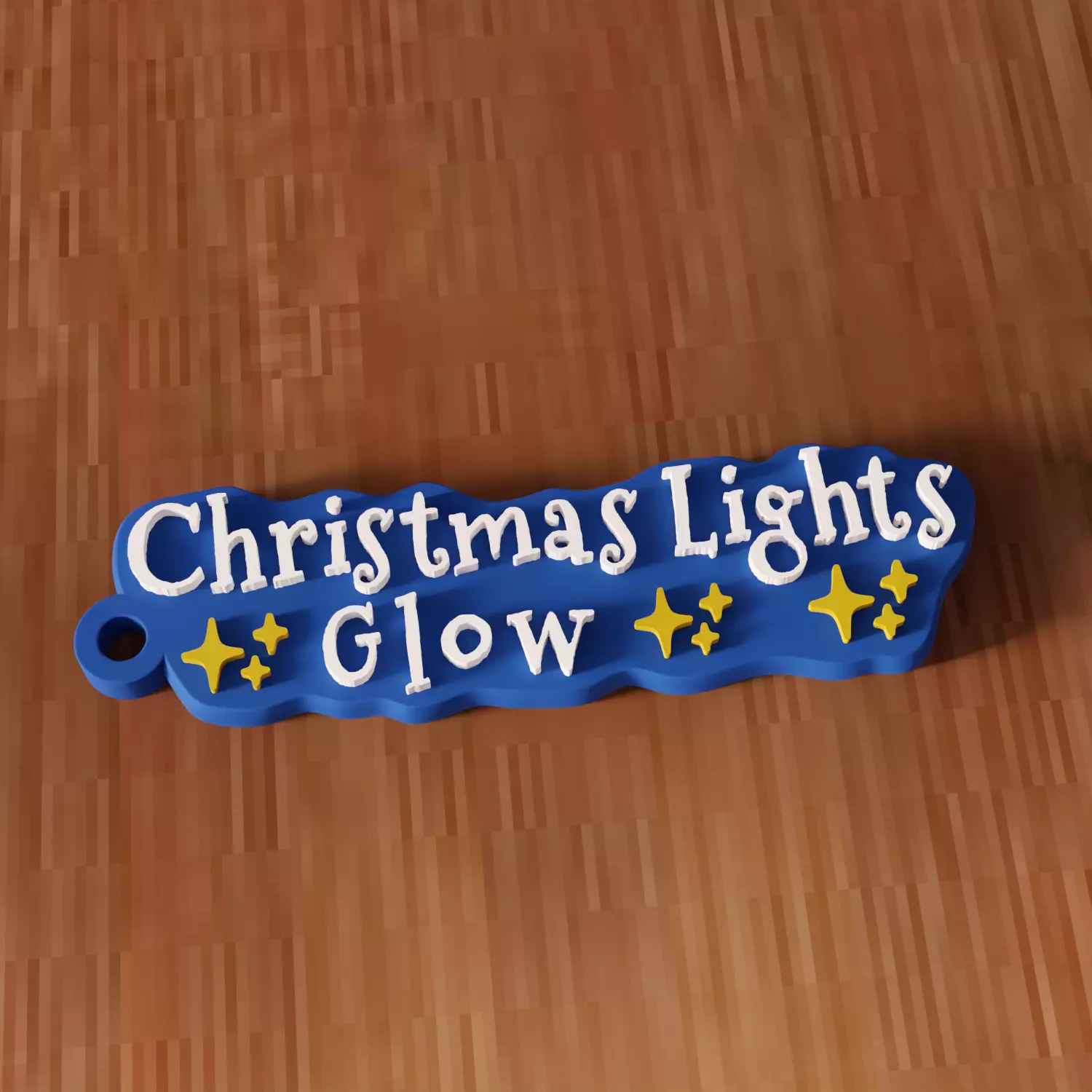 Christmas Lights Glow Star Keychain - 466 3D print model_7