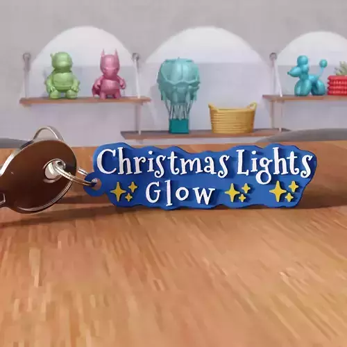 Christmas Lights Glow Star Keychain - 466 3D print model Christmas Lights Glow Star Keychain - 466 3D print model
