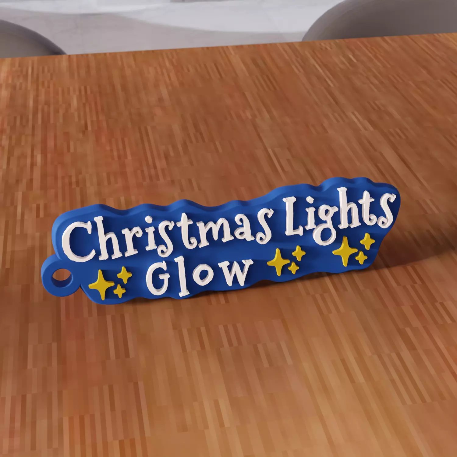 Christmas Lights Glow Star Keychain - 466 3D print model_5