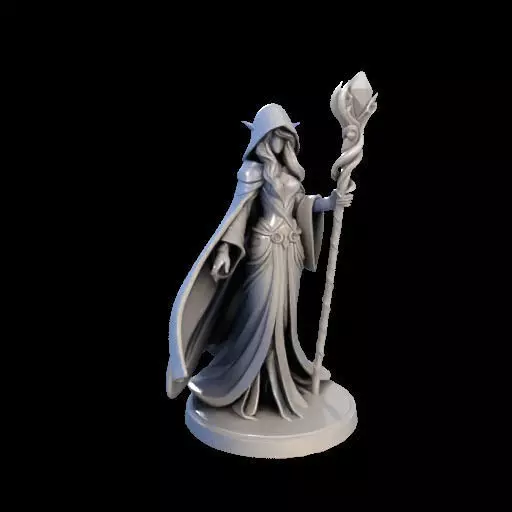 Elf Sorceress Miniature 3D print model_13