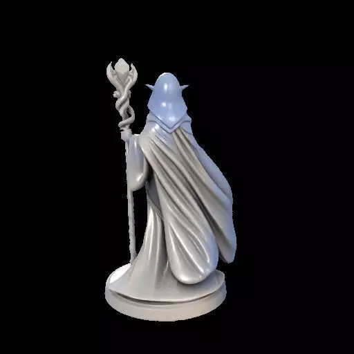 Elf Sorceress Miniature 3D print model_9