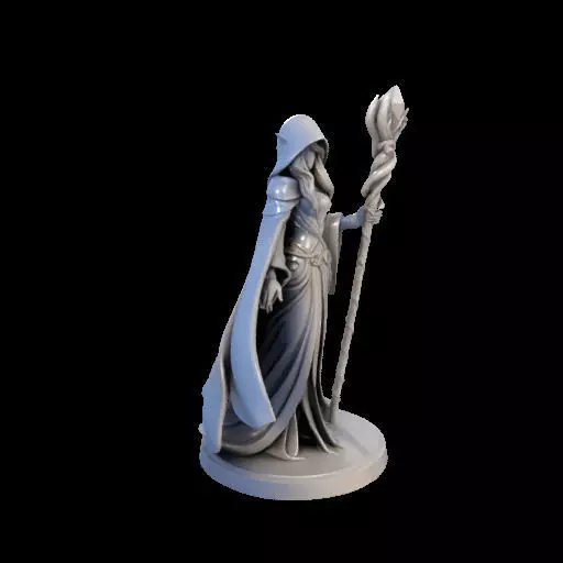 Elf Sorceress Miniature 3D print model_25