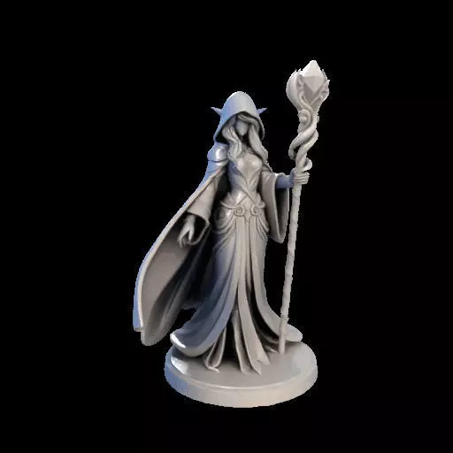 Elf Sorceress Miniature 3D print model_2