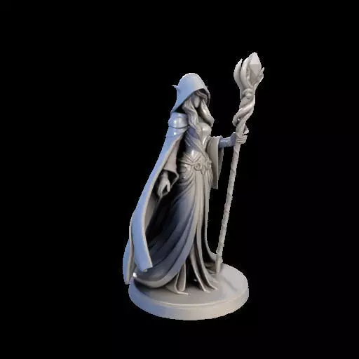 Elf Sorceress Miniature 3D print model_24
