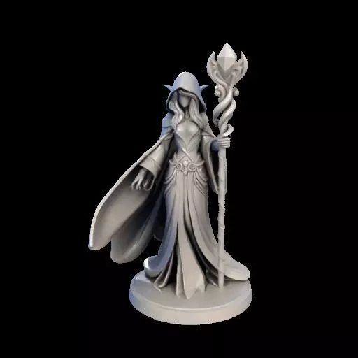 Elf Sorceress Miniature 3D print model_23
