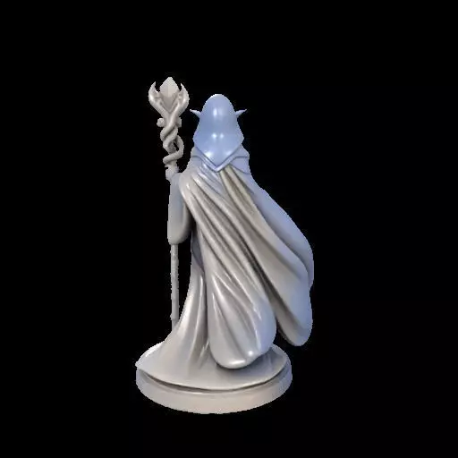 Elf Sorceress Miniature 3D print model_8