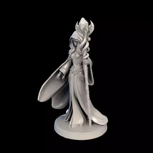 Elf Sorceress Miniature 3D print model_21