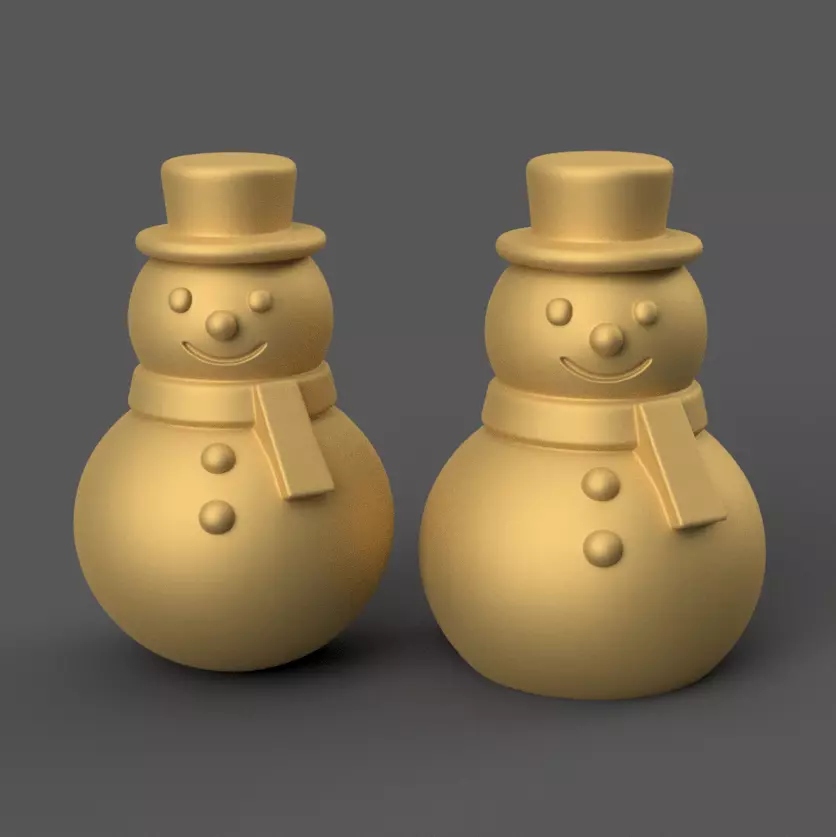Cute Snowman 3D Print STL Holiday Desk Decor 3D print model_0