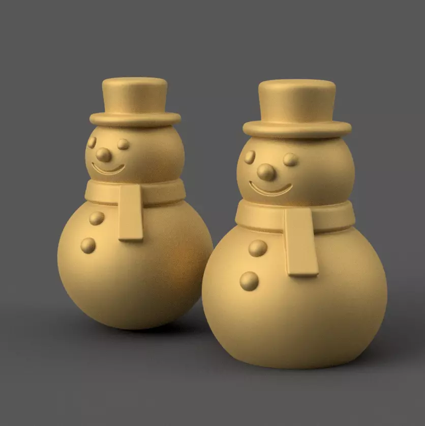 Cute Snowman 3D Print STL Holiday Desk Decor 3D print model_1