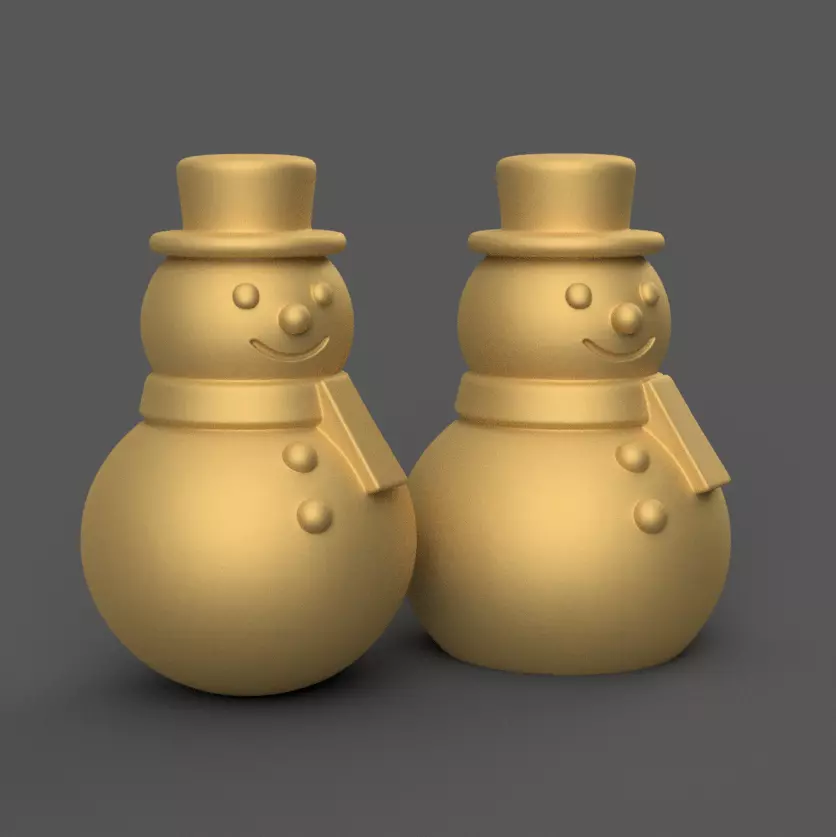 Cute Snowman 3D Print STL Holiday Desk Decor 3D print model_3
