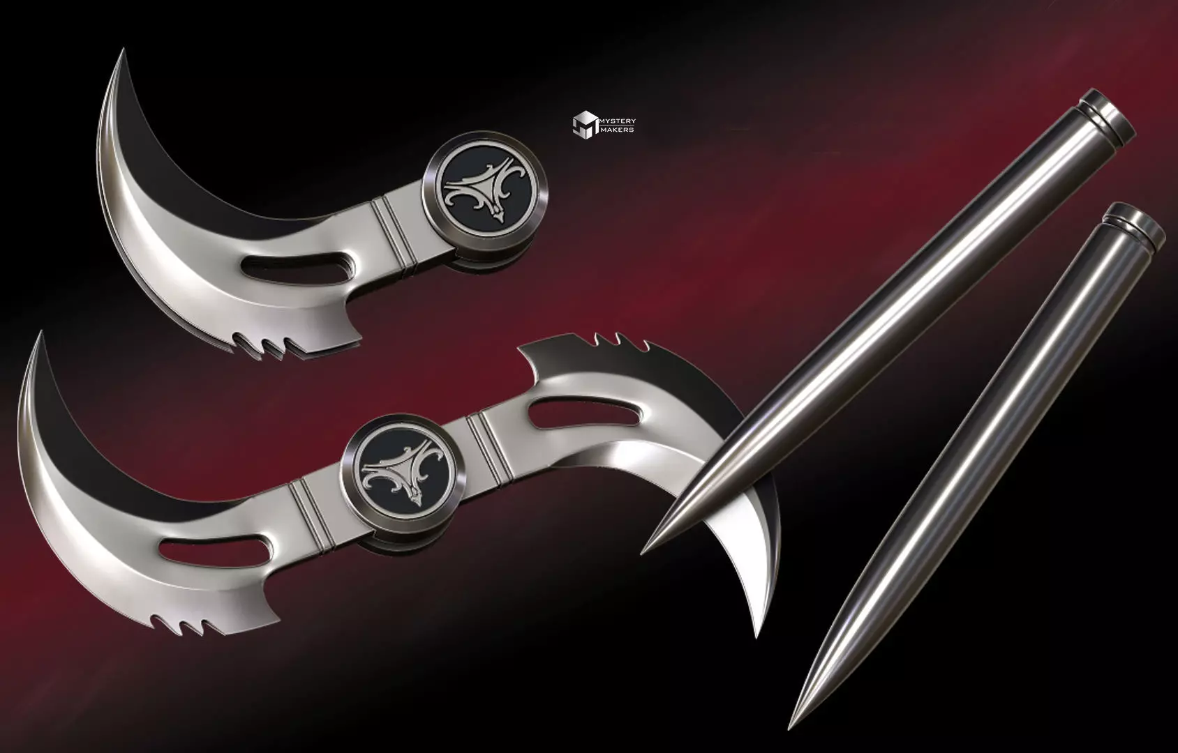 Blade functional Glaive and Stakes 3D print model