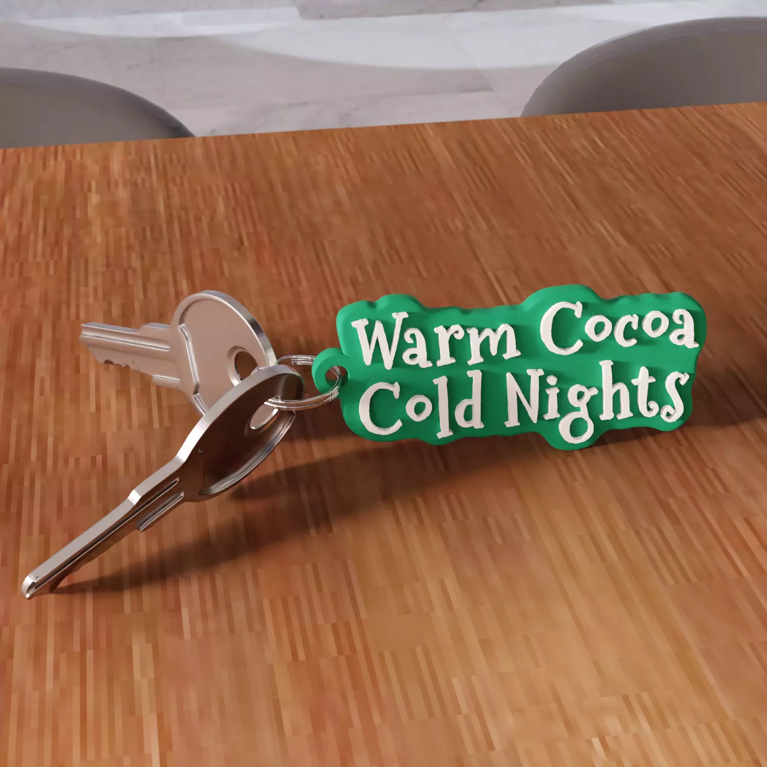 Warm Cocoa Cold Nights Keychain - 467 3D print model_4