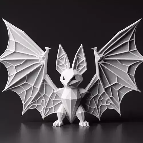 Geometric Low-Poly Bat for Halloween 