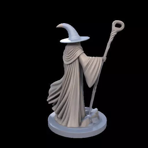 Wizard with Staff 3D print model_4