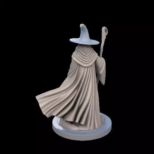 Wizard with Staff 3D print model_9