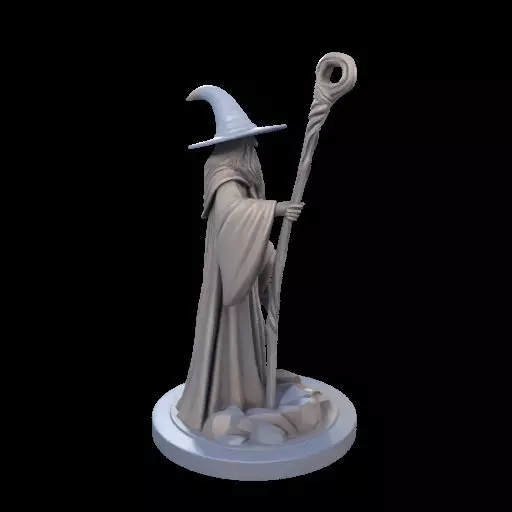 Wizard with Staff 3D print model_28