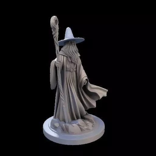 Wizard with Staff 3D print model_24