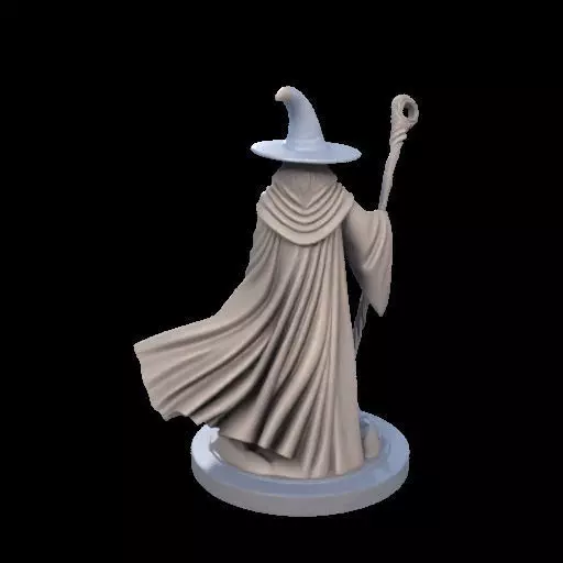 Wizard with Staff 3D print model_8