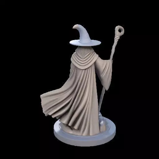 Wizard with Staff 3D print model_7