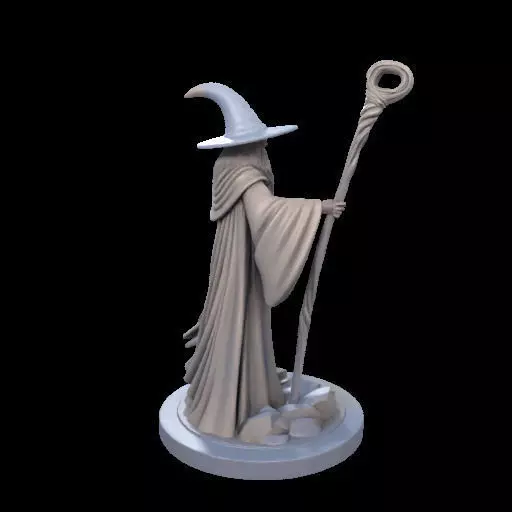 Wizard with Staff 3D print model_30