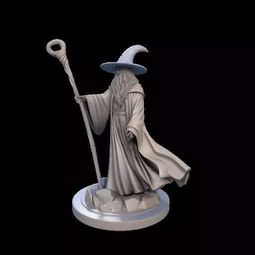Wizard with Staff 3D print model_21