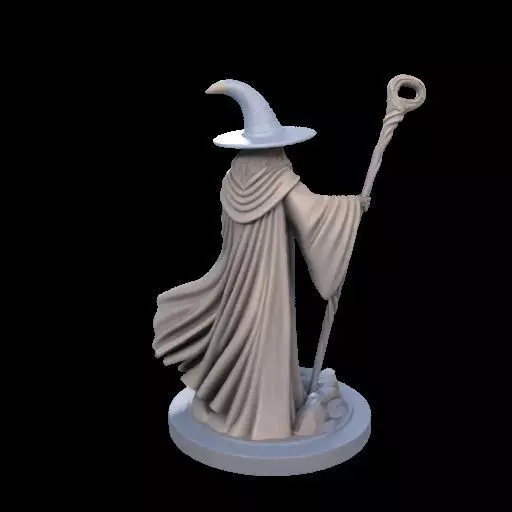 Wizard with Staff 3D print model_5