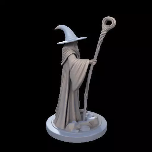 Wizard with Staff 3D print model_29