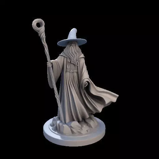 Wizard with Staff 3D print model_2