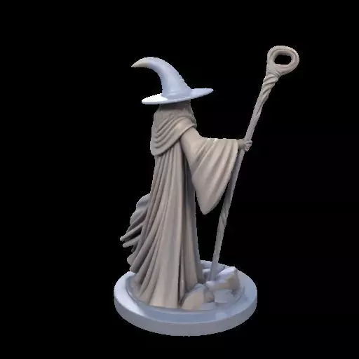 Wizard with Staff 3D print model_3