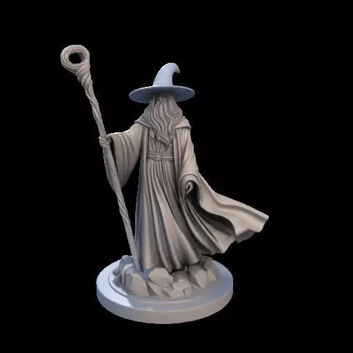 Wizard with Staff 3D print model_1