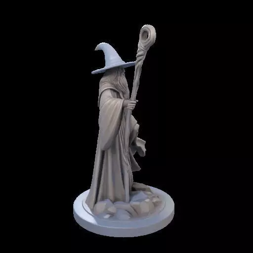 Wizard with Staff 3D print model_27