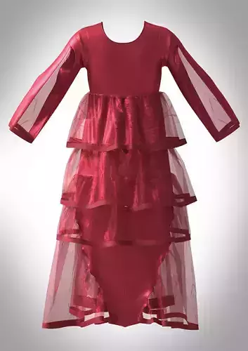 Red Tiered ruffle dress