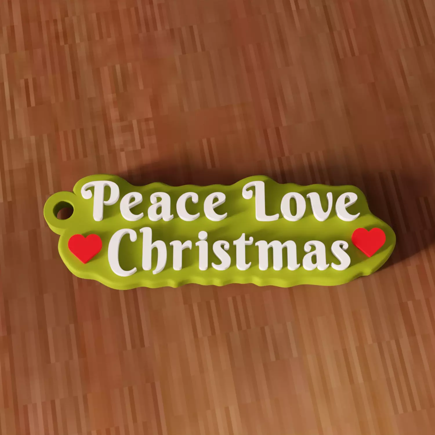 Peace Love Christmas Heart Keychain - 468 3D print model_7