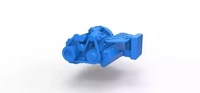 Engine of Vintage Bus Scale 1 to 25