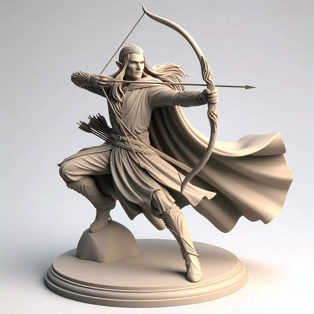 Legolas Elf Archer Miniature 3D print model_0
