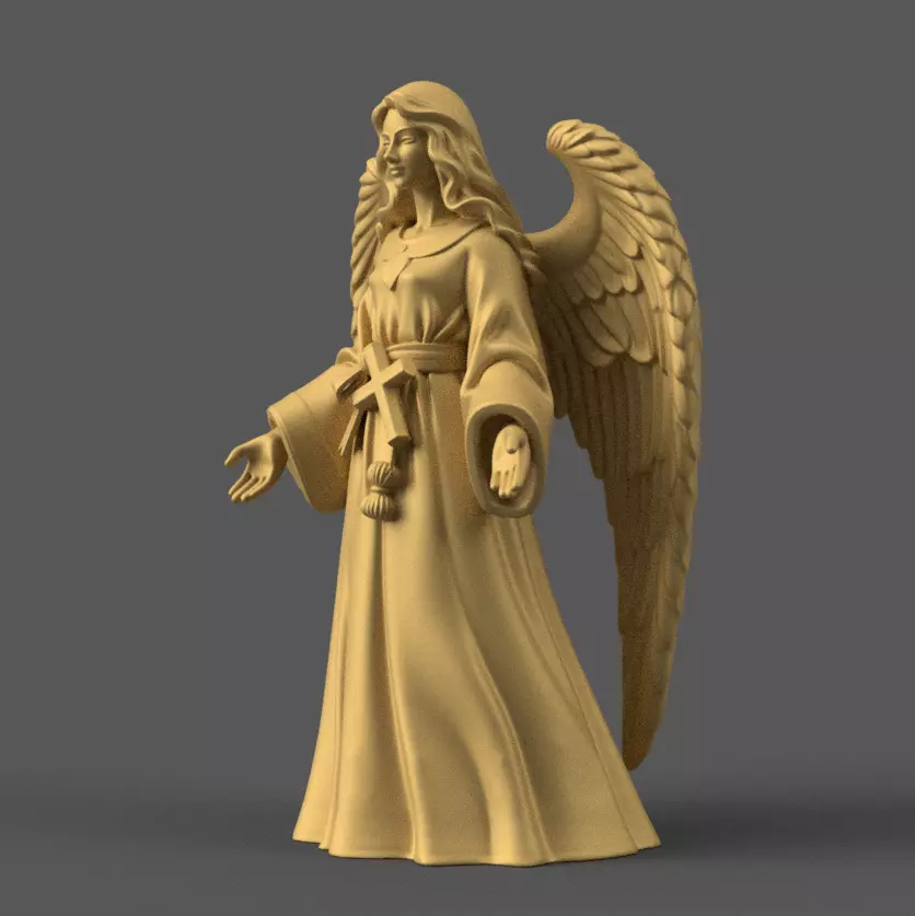 Elegant Angel Figurine STL for Christmas Nativity Scene 3D print model_1