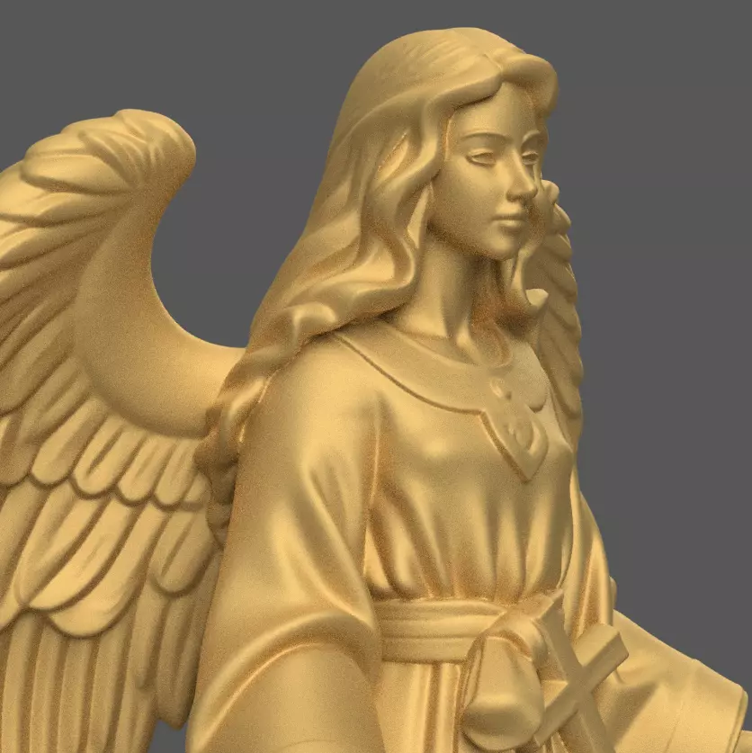 Elegant Angel Figurine STL for Christmas Nativity Scene 3D print model_7