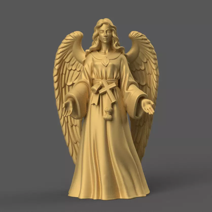 Elegant Angel Figurine STL for Christmas Nativity Scene 3D print model_0