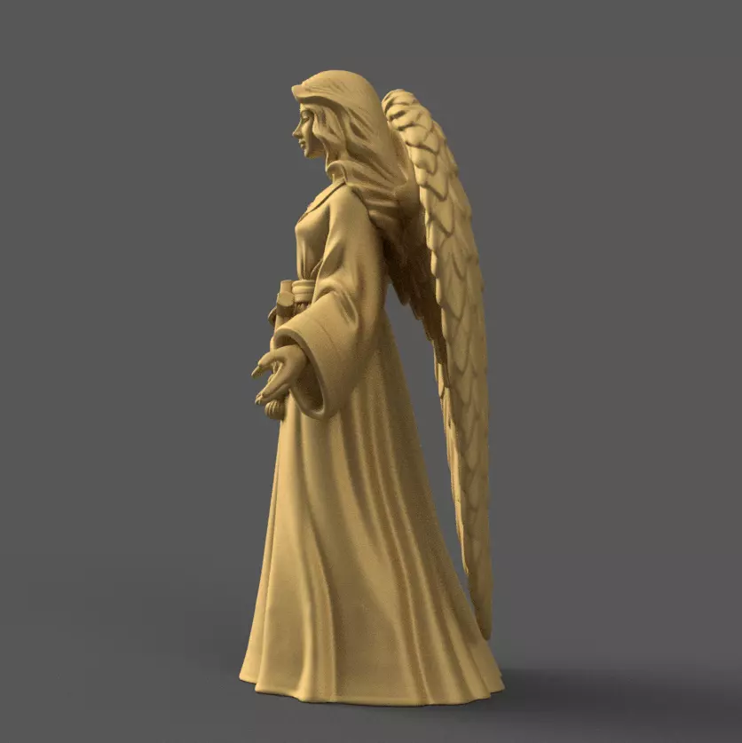 Elegant Angel Figurine STL for Christmas Nativity Scene 3D print model_2
