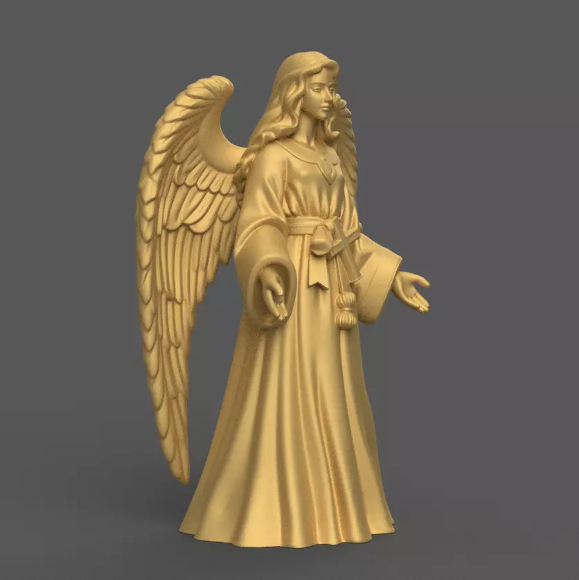 Elegant Angel Figurine STL for Christmas Nativity Scene 3D print model_5