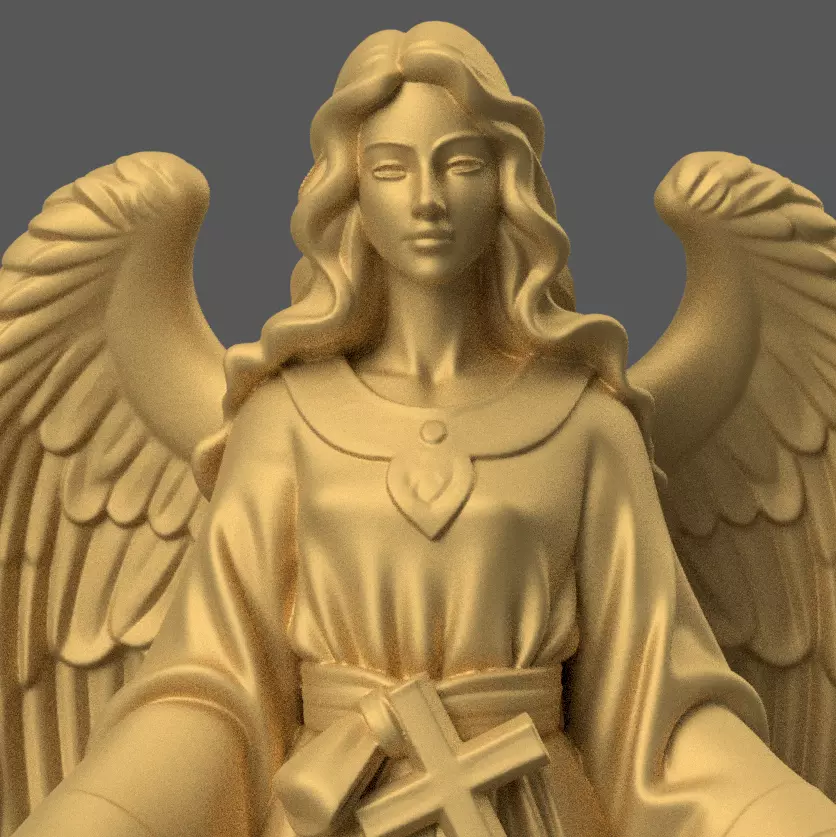 Elegant Angel Figurine STL for Christmas Nativity Scene 3D print model_6