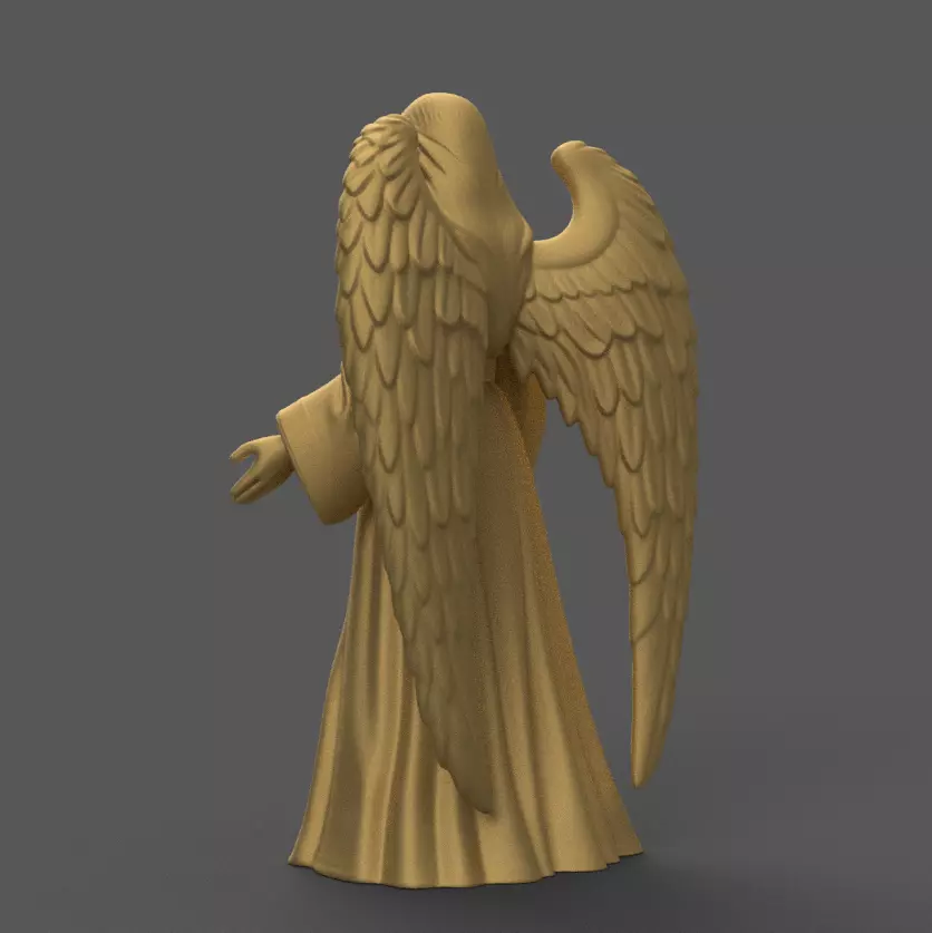 Elegant Angel Figurine STL for Christmas Nativity Scene 3D print model_3