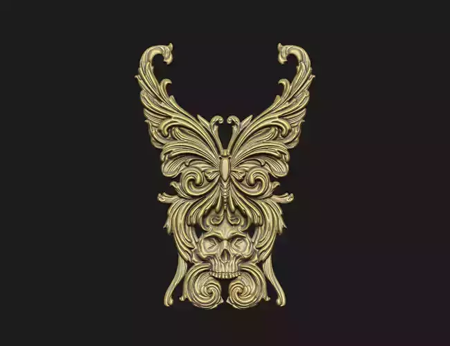 butterfly skull death die insect pattern baroque pattern design