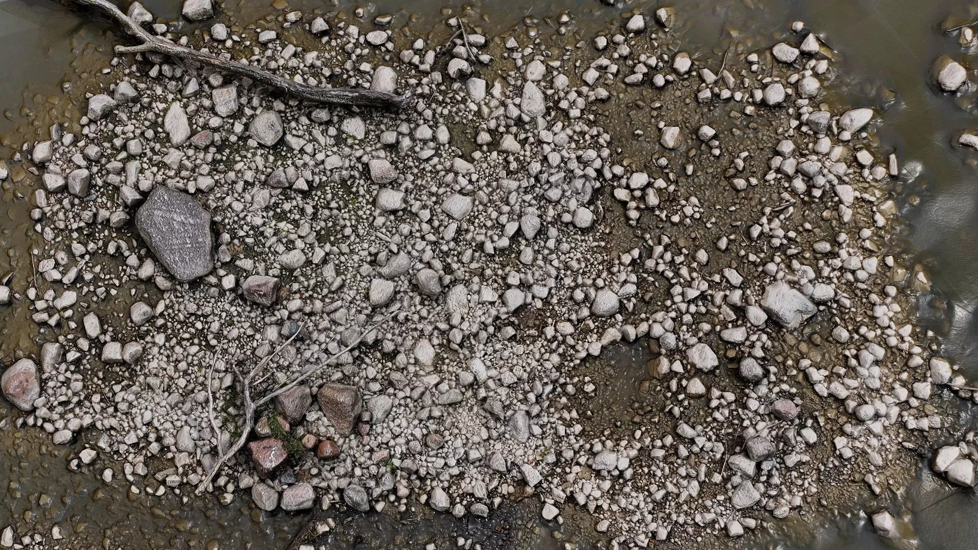 debris cliff stones ground pt1 PBR photogrammetry Low-poly 3D model_1