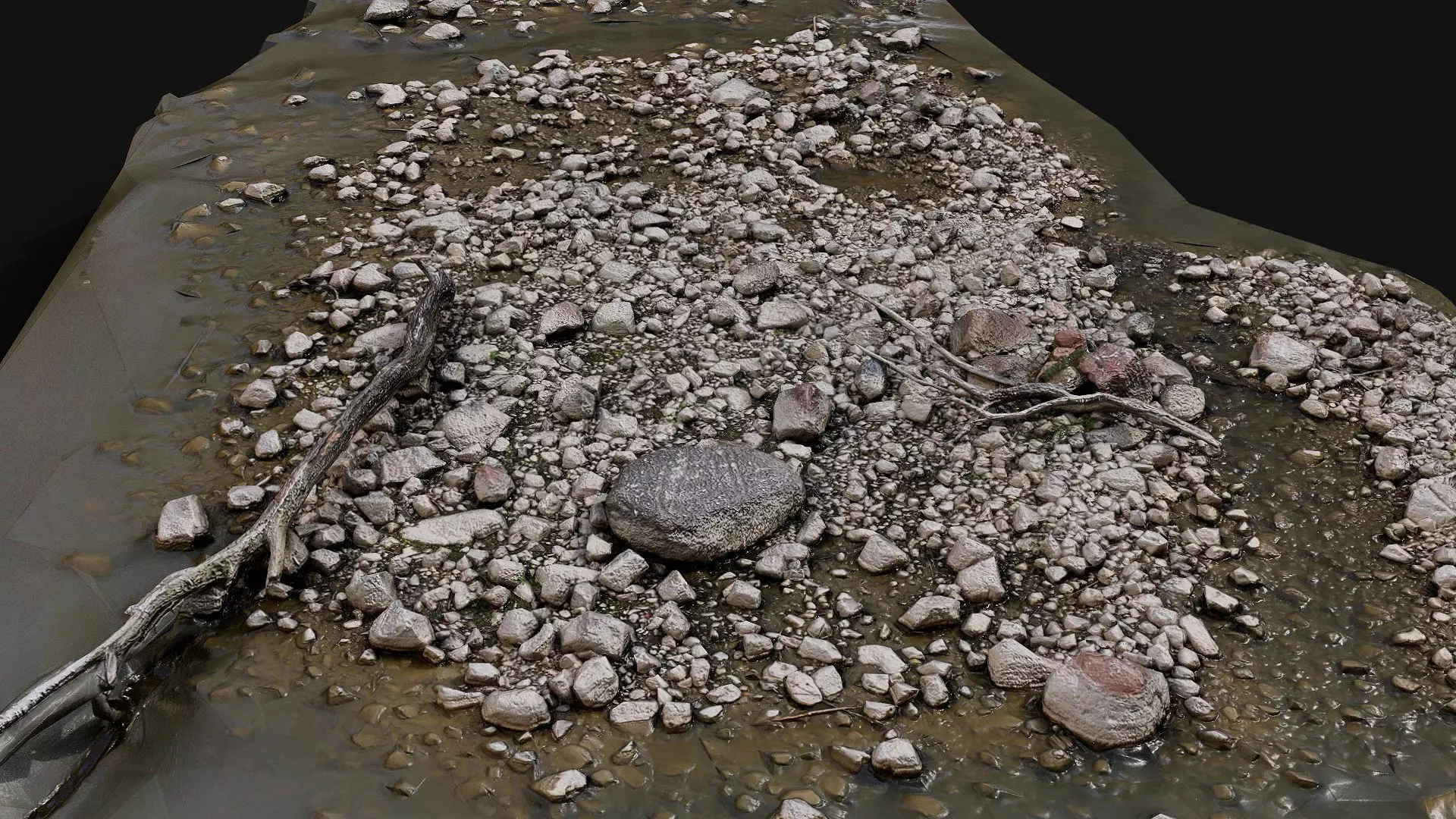 debris cliff stones ground pt1 PBR photogrammetry Low-poly 3D model_4