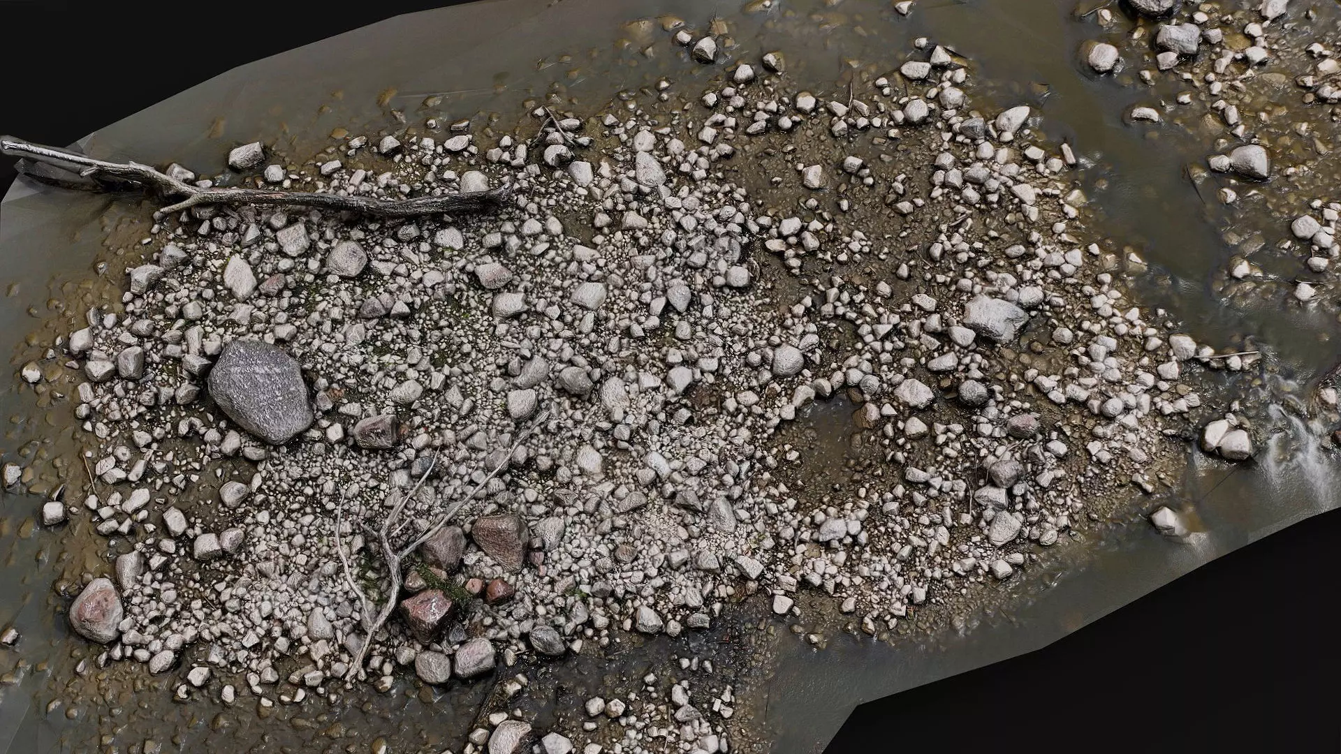 debris cliff stones ground pt1 PBR photogrammetry Low-poly 3D model_2