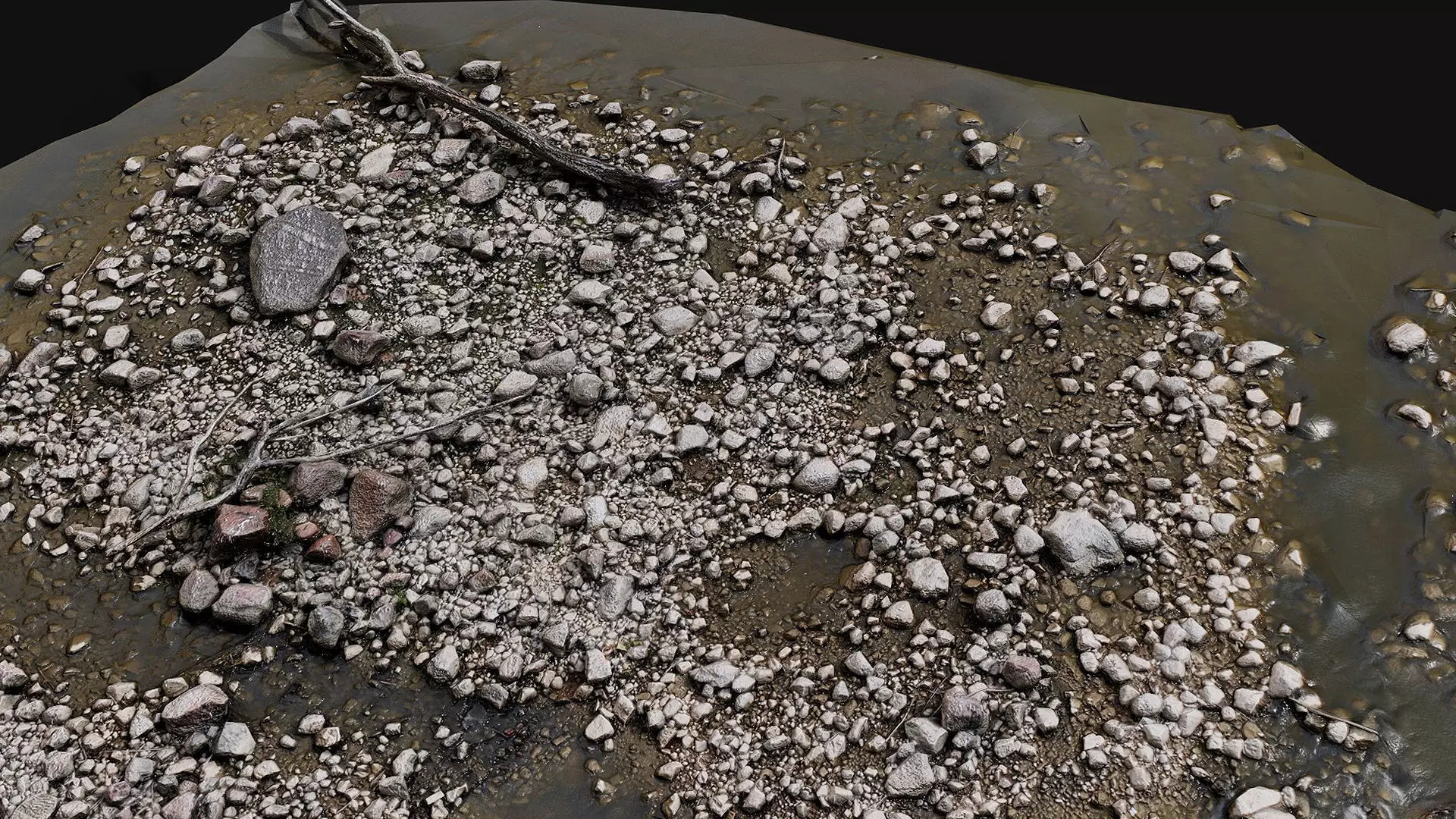 debris cliff stones ground pt1 PBR photogrammetry Low-poly 3D model_3