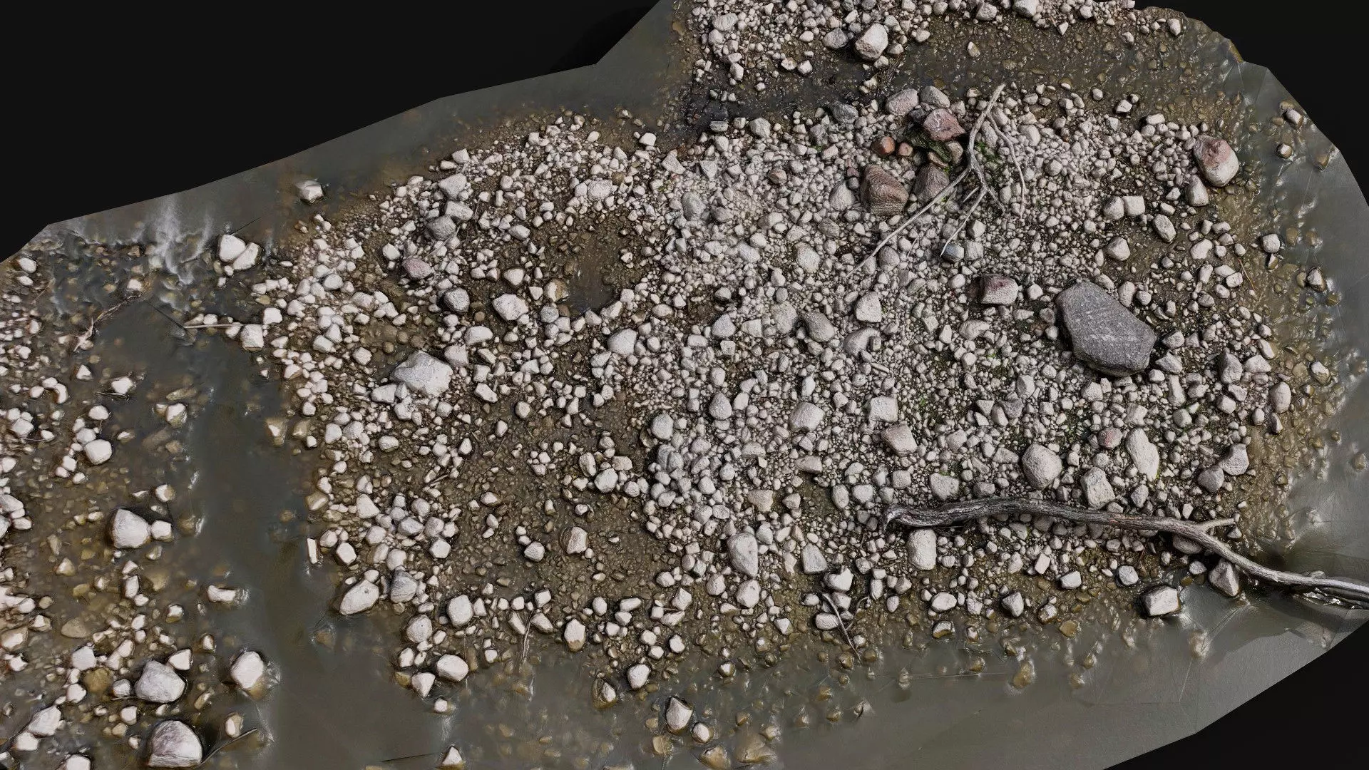 debris cliff stones ground pt1 PBR photogrammetry Low-poly 3D model_5