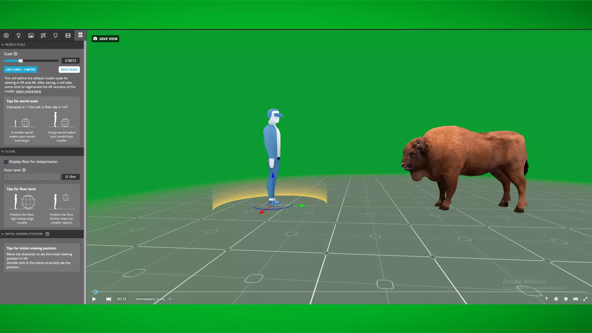 European Bison Wisent Low-poly 3D model_3