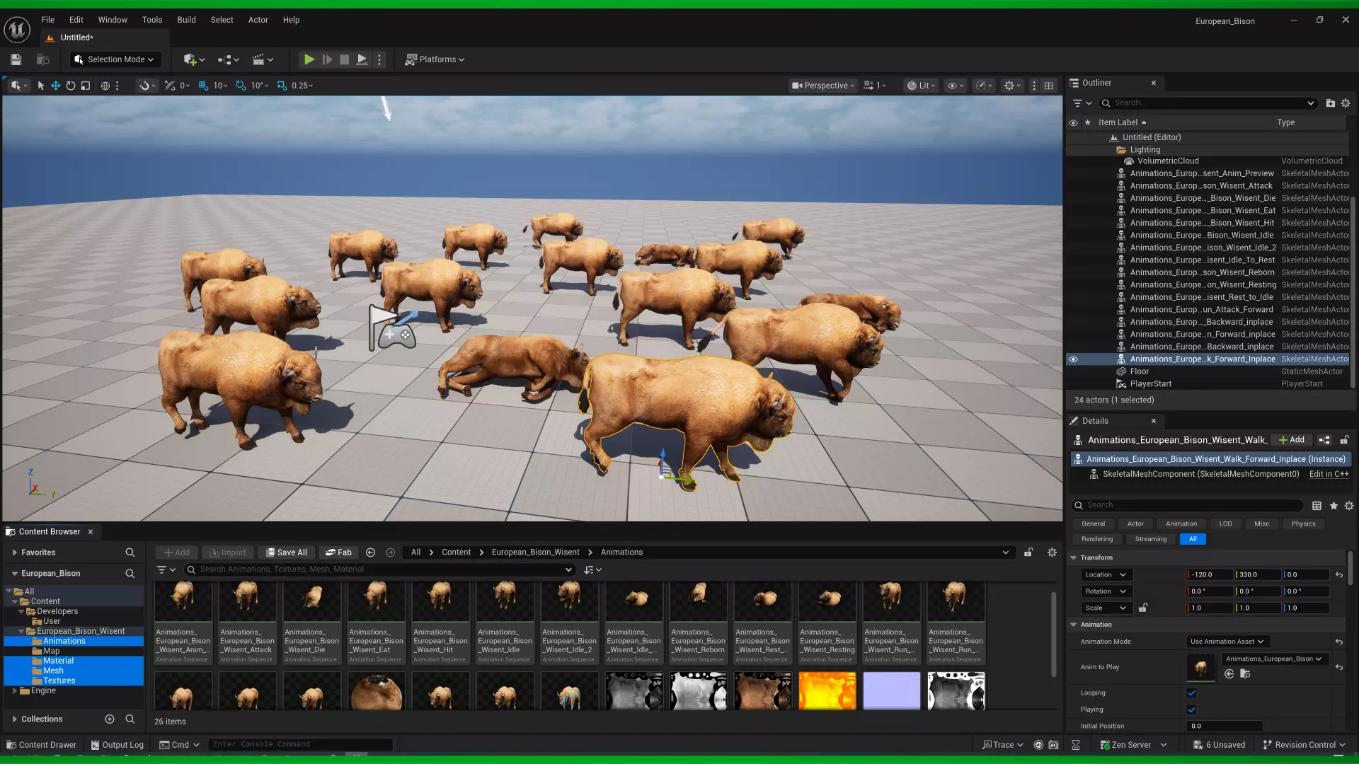European Bison Wisent Low-poly 3D model_2